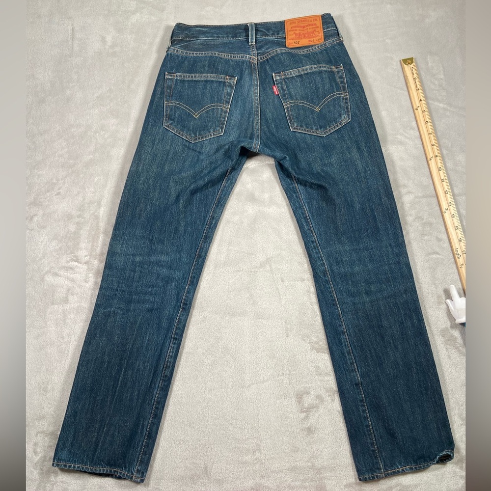Levi’s Premium 501 Blue Denim Jeans 29x30 Levi’s jeans fly button Big E Levi’s - Picture 3 of 7